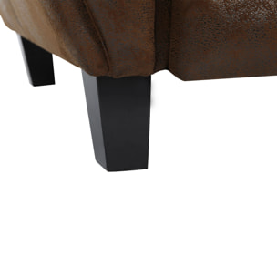 Fauteuil marron vieilli en microfibre - Club