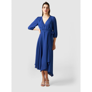 Oltre - Vestito midi in georgette - Blu