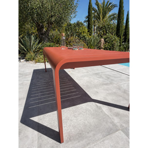 HANOI - Table de jardin en aluminium coloris terracotta