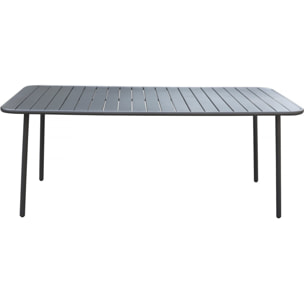 Table jardin en métal "Bilbao" - 180 x 90 x 71 cm - Gris