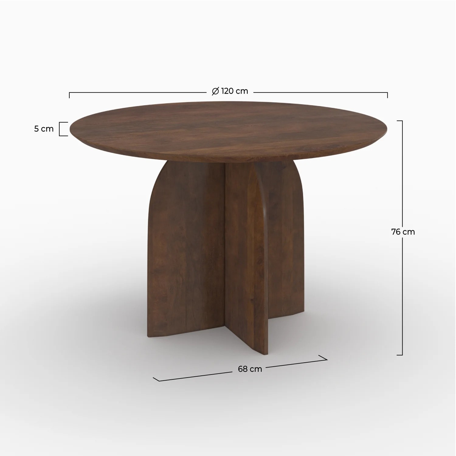 Table ronde en bois de manguier 4 places - Caïpi
