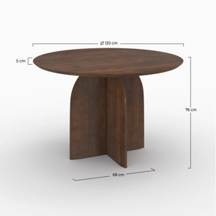 Table ronde en bois de manguier 4 places - Caïpi