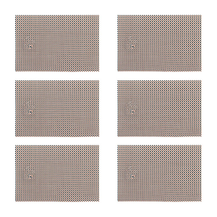 Lot de 6 sets de table tissé en PVC rouge 45x30cm