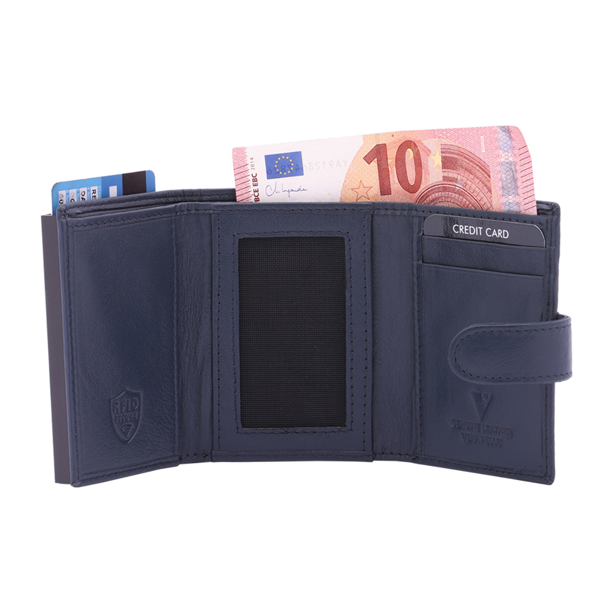 Portafoglio  da uomo In Vera pelle Made in Italy 7,5x10x2,5 cm