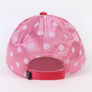 Gorra con visera curva de minnie mouse - color rosa - apta de 4 a 8 años - con material brillante - con velcro trasero ajustable