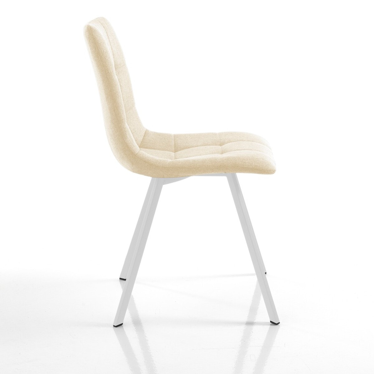 Lot de 4 chaises de salle à manger Tomasucci NEW TANIA, en tissu, beige, blanc, 56 × 46 × 85 cm