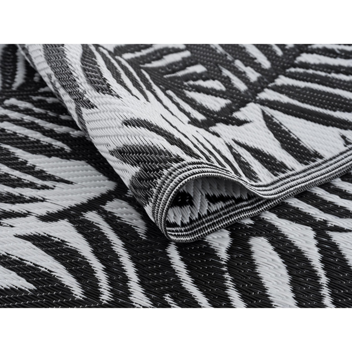 Scoobi - tapis d'exterieur noir et blanc motif graphique