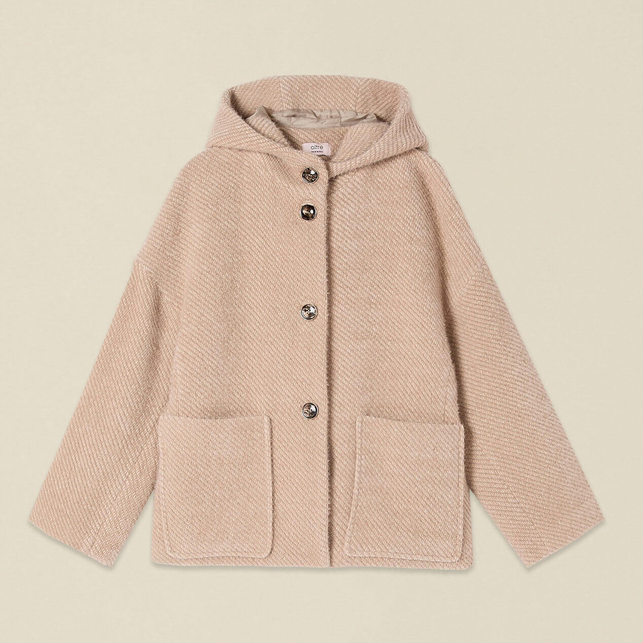 Oltre - Cappotto corto con cappuccio - Beige