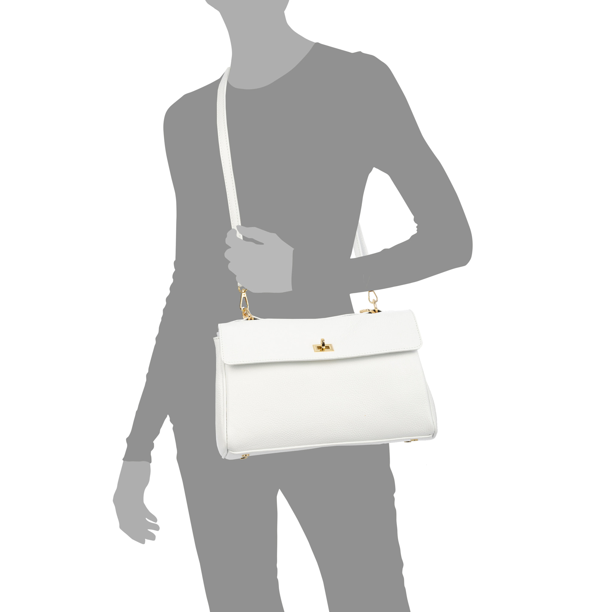 Azeglio borsa a tracolla donna. Pelle autentica Dollaro.