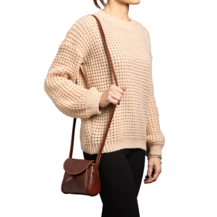 Borsa a tracolla  da donna In Vera pelle Made in Italy 14x18x7 cm