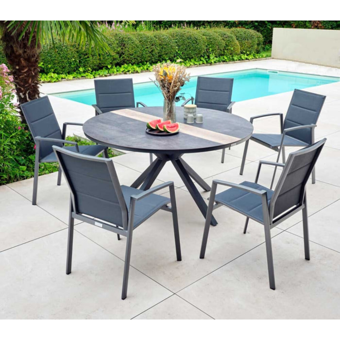 Ensemble table et chaises de jardin  - CARMEL ROND