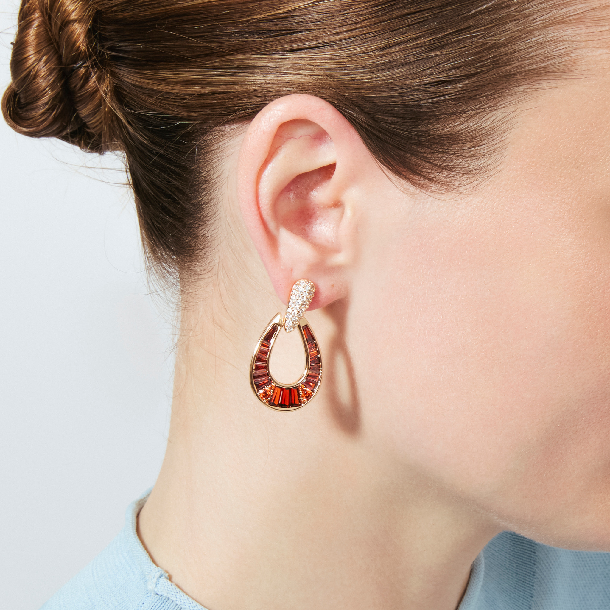 Pendientes Beavil acabado oro rosa 18k