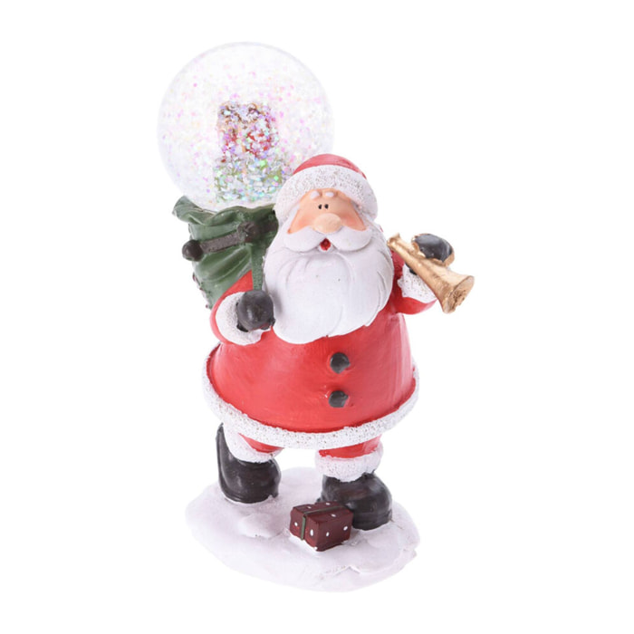 Figura de papá noel decorativa con bola de nieve 9,5x5,5x13cm - 2 diseños (surtido)