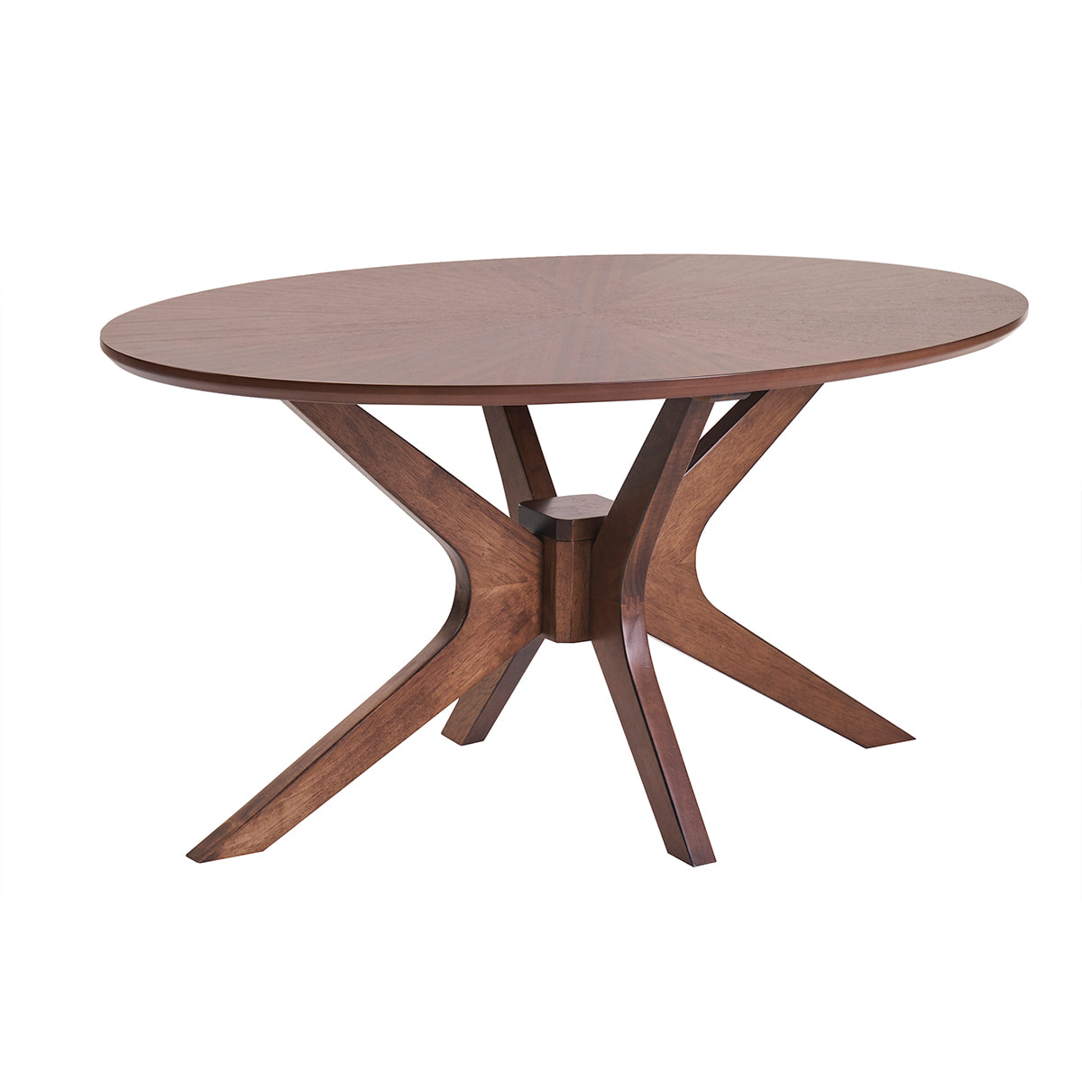 Table basse ovale bois foncé noyer L90 cm DIELLI