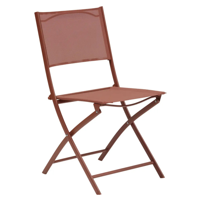 Lot de 4 chaises de jardin Modula pliables acajou