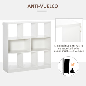 Estantería Librería con 8 Compartimentos Estantería de Exposición Libros Estilo Moderno para Sala de Estar Dormitorio Oficina 97,5x30x100 cm Blanco