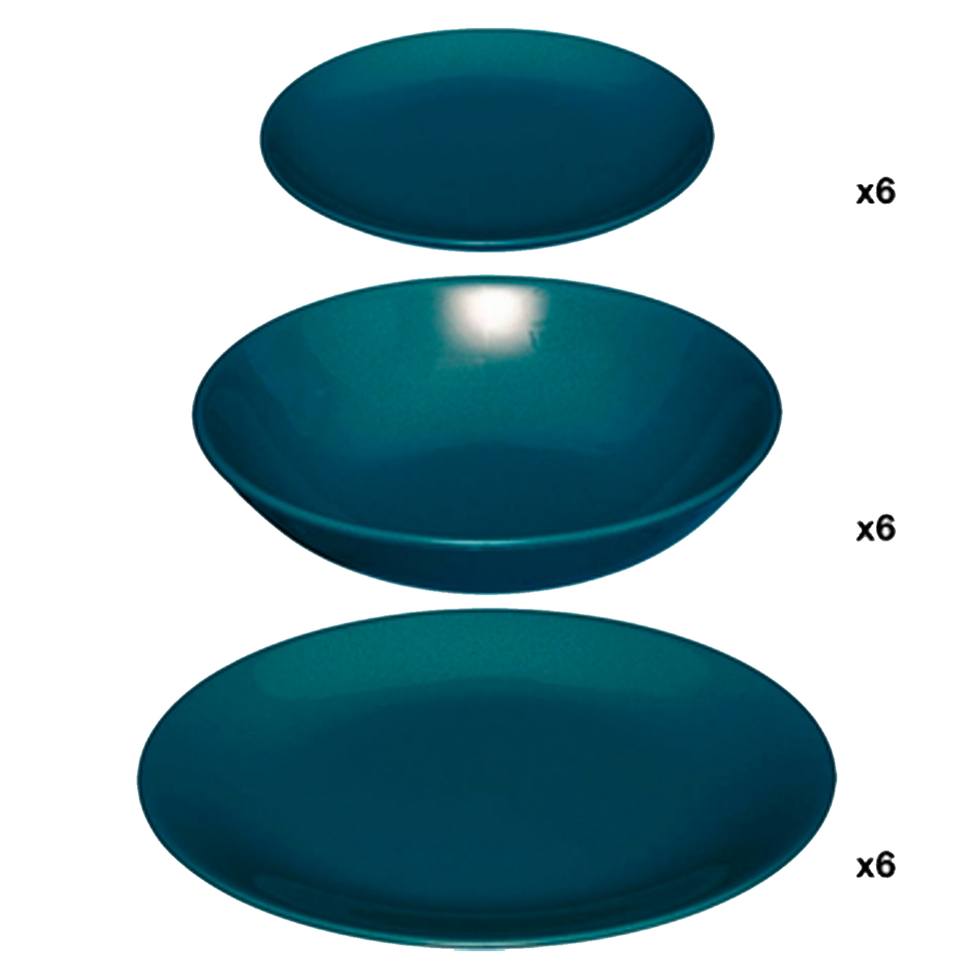 Juego de servicio de vajilla de 18 piezas color negro