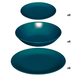 Juego de servicio de vajilla de 18 piezas color negro