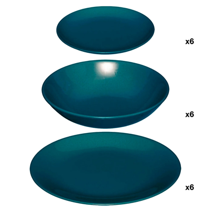 Juego de servicio de vajilla de 18 piezas color negro