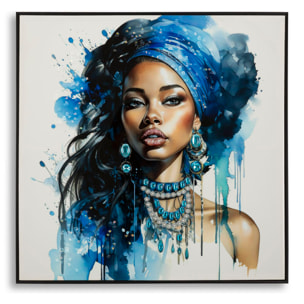 DIPINTO SU TELA LACCATO ALTEA -A- C/CORNICE CM 82X4X82