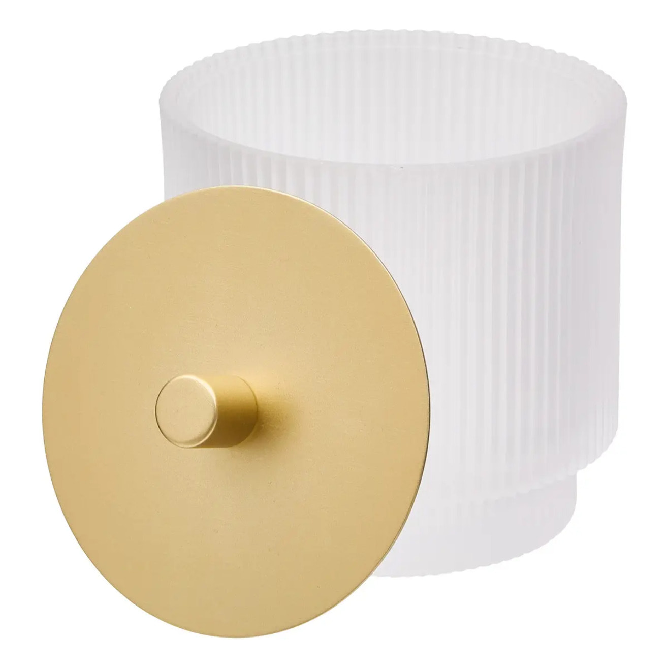 Pot à coton rond D.10cm blanc