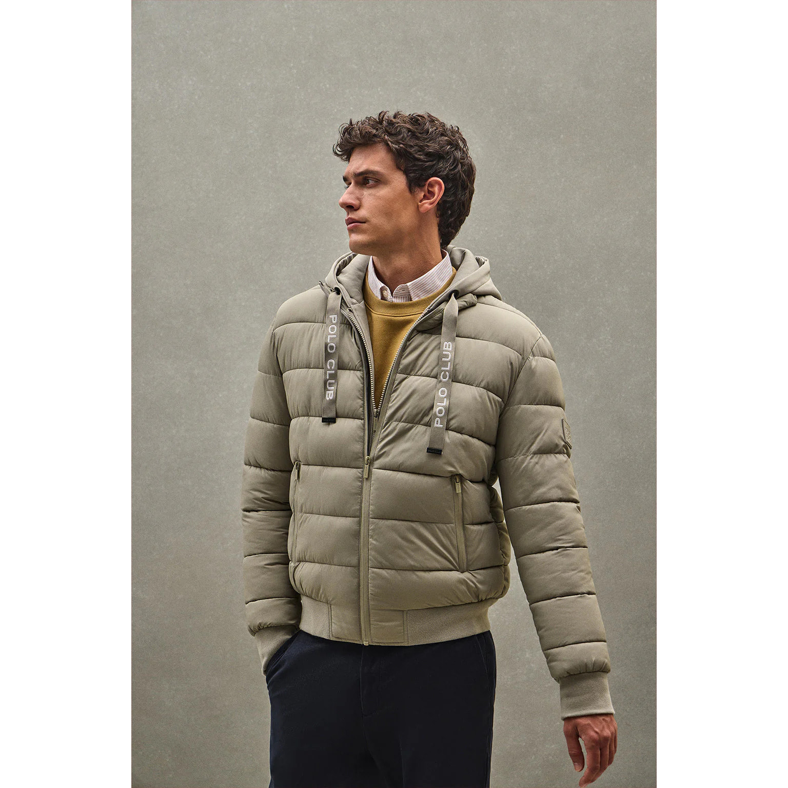 Chaqueta Comet color piedra con logo Polo Club