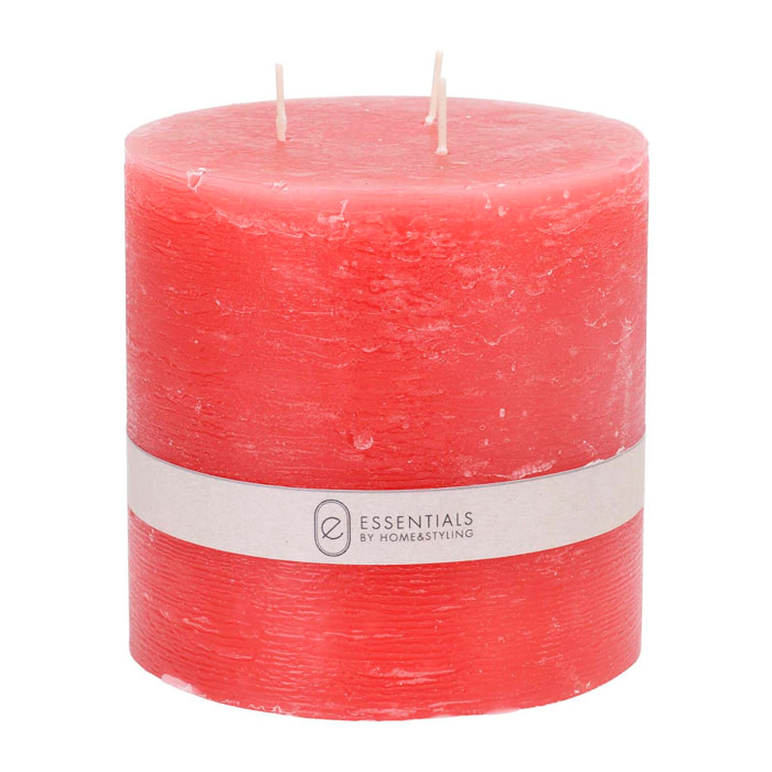 Vela Pilar Rojo Ø14x14cm con 75h de combustión