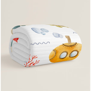 Cool Kids - Colcha Bouti Estampada - Reversible - 100% Algodón - 70 gr/m² - Submarine