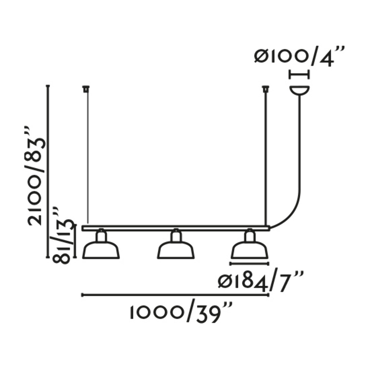 TATAWIN S metal 3L Colgante negra