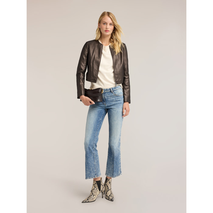 Motivi - Jeans kick flare en denim stone washed - Light - blue