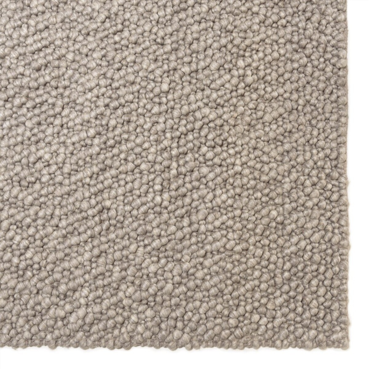 QUENTIN - Tapis rectangulaire 200x290cm en laine bouclée taupe