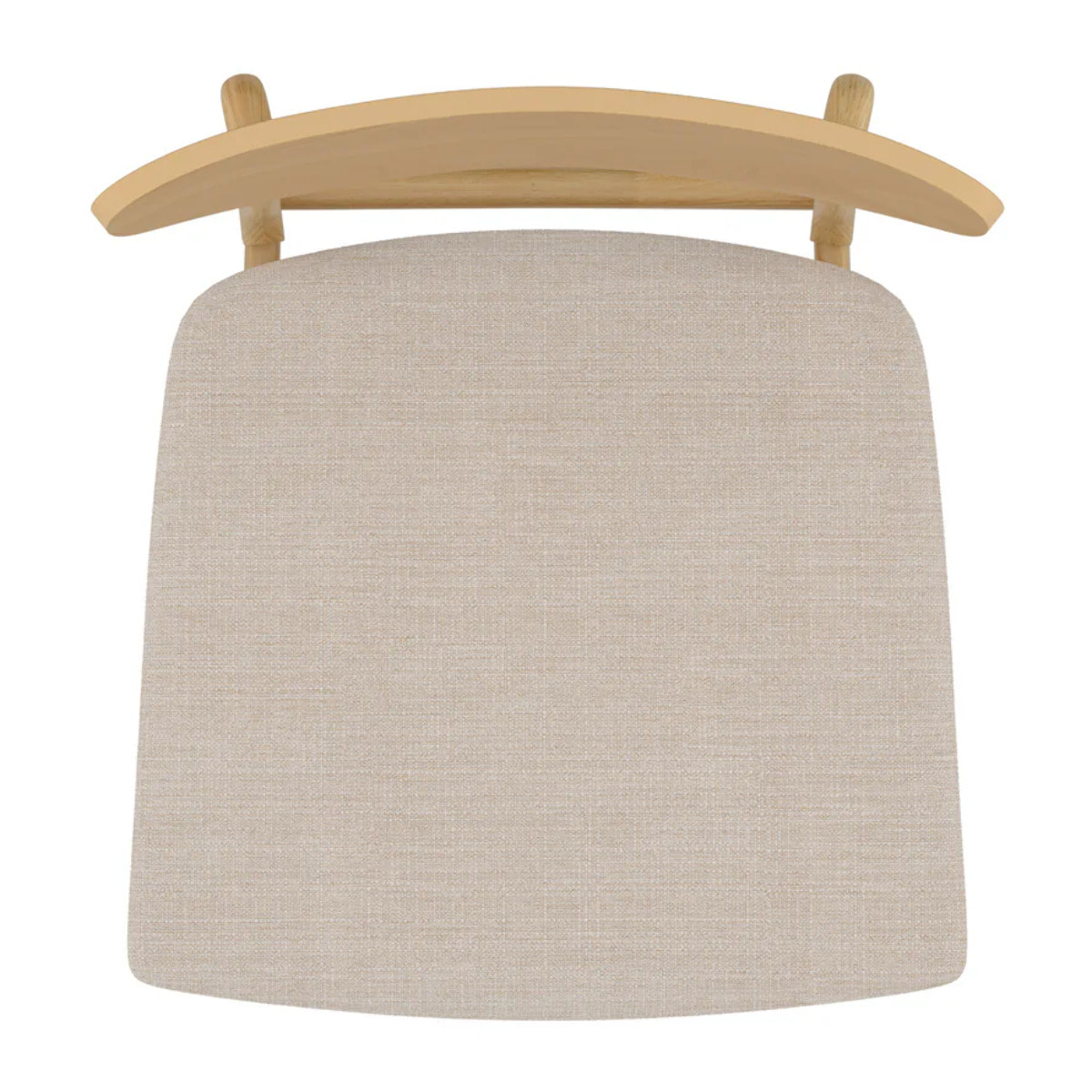 Lot de 2 chaises en tissu beige et bois clair - Lana