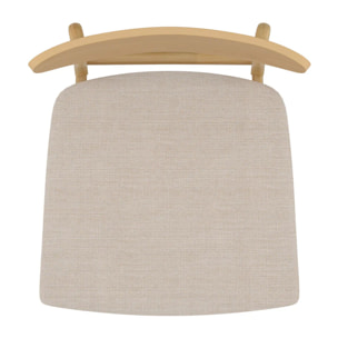 Lot de 2 chaises en tissu beige et bois clair - Lana
