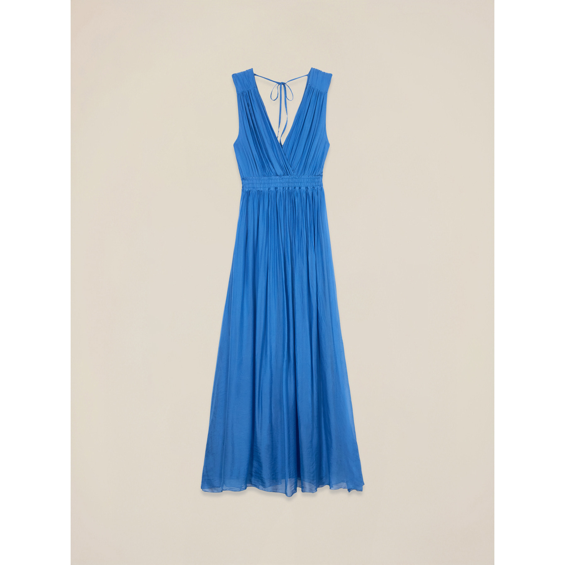 Oltre - Vestido largo de mezcla de seda - Azul aciano
