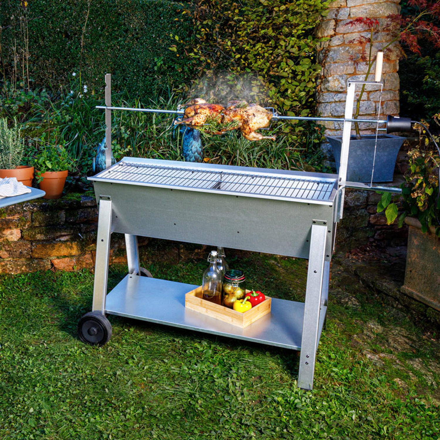 Rôtissoire à bois et à charbon TITAN