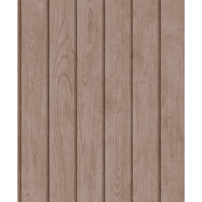 Papier peint lambris bois vertical taupe rosé