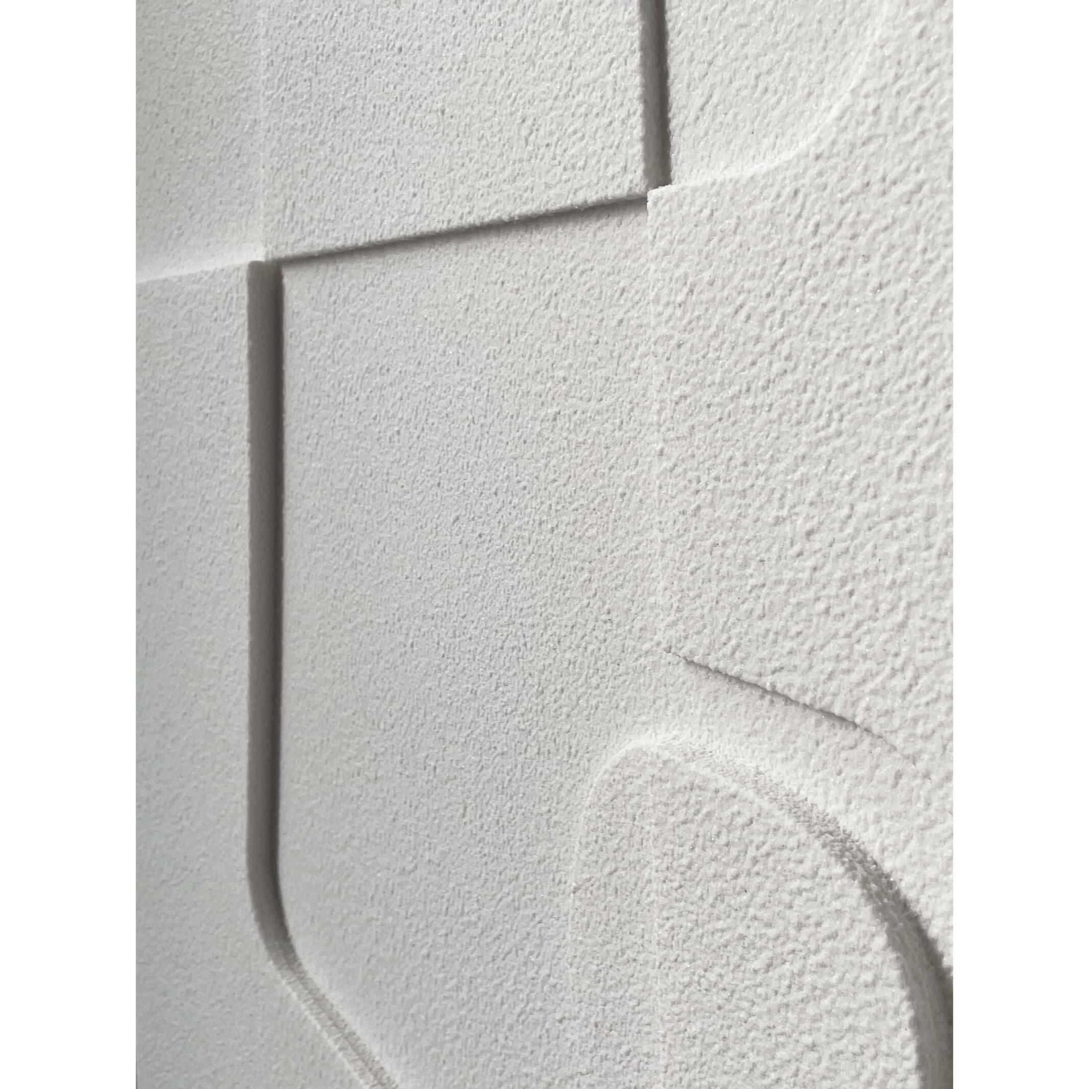 Cuadro Curves resina 3D texturizado blanco 90x60x4 cm