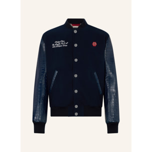 PHILIPP PLEIN Varsity Bomber Cocco Sleeves Los Angeles