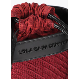 Borsa a tracolla combinata in tessuto e similpelle