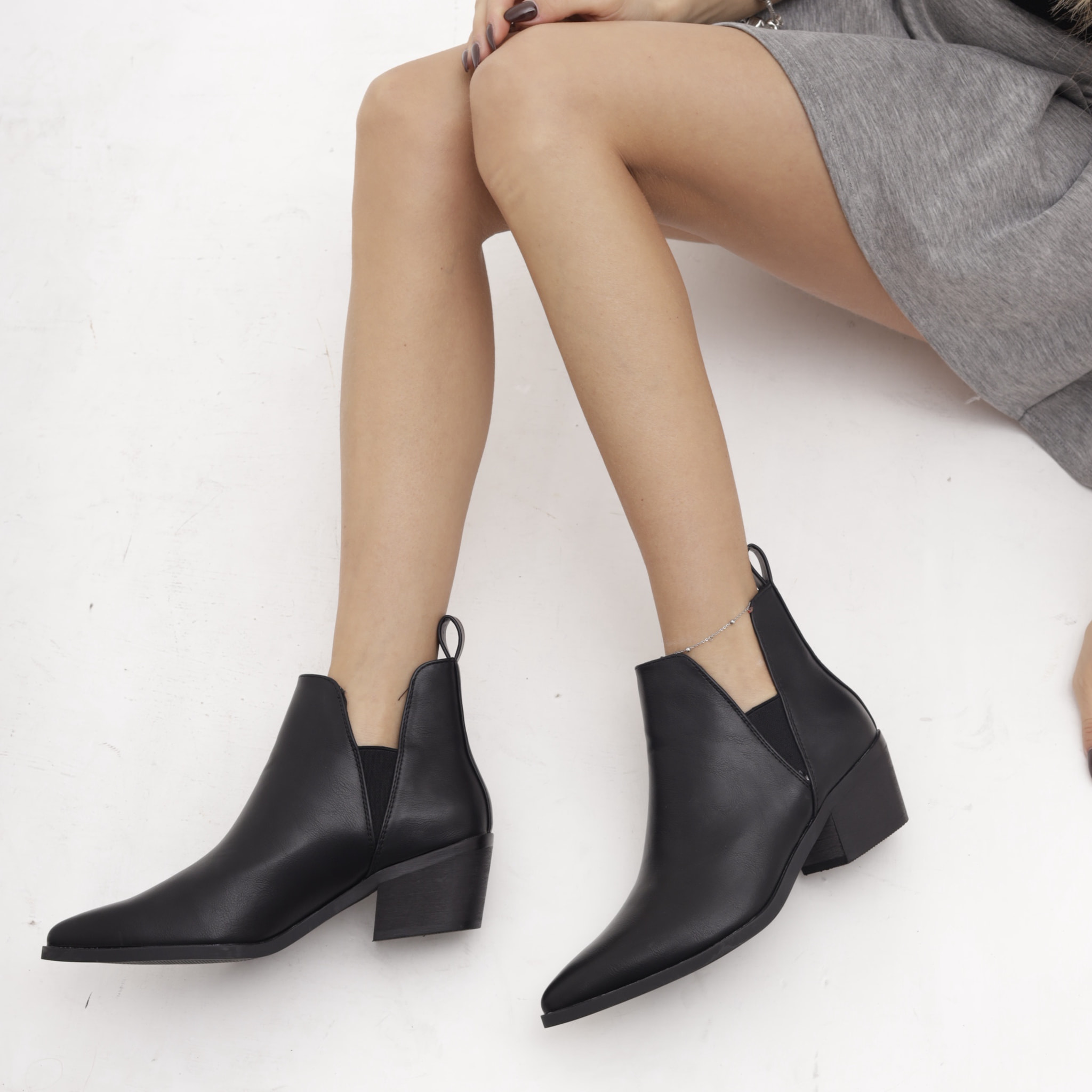 TRONCHETTO TEXANO ELASTICI NERO