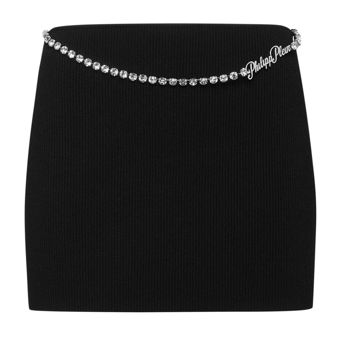 PHILIPP PLEIN Knit Short Skirt SIGNATURE