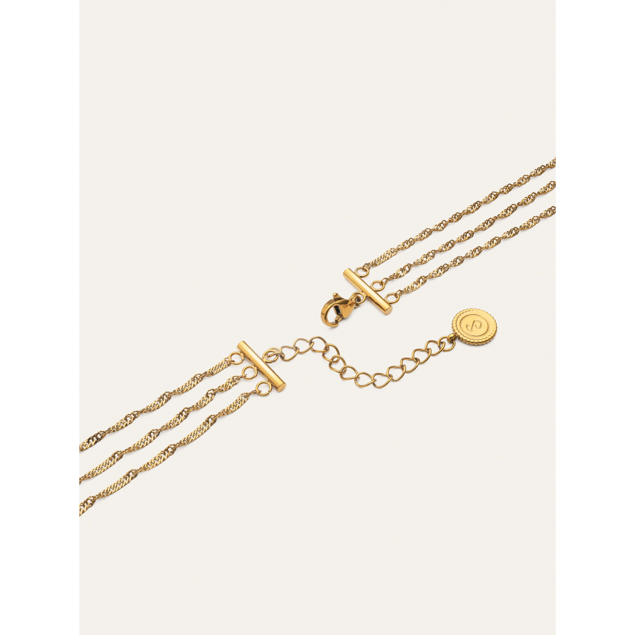 Collar Cleopatra Mini Twist Acero Baño Oro