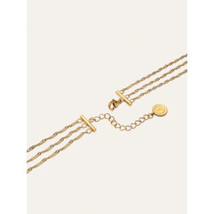 Collar Cleopatra Mini Twist Acero Baño Oro