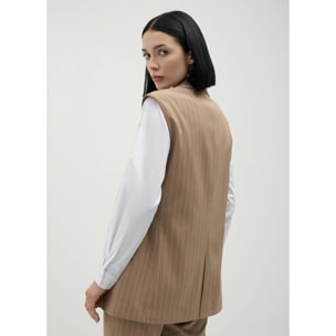 Gilet monopetto gessato