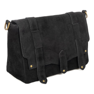 Aviatico borsa a tracolla donna. Pelle autentica Camoscio.