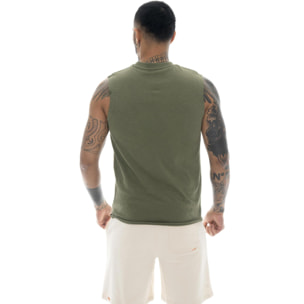 T-shirt smanicata da uomo in cotone Leone Military 1947