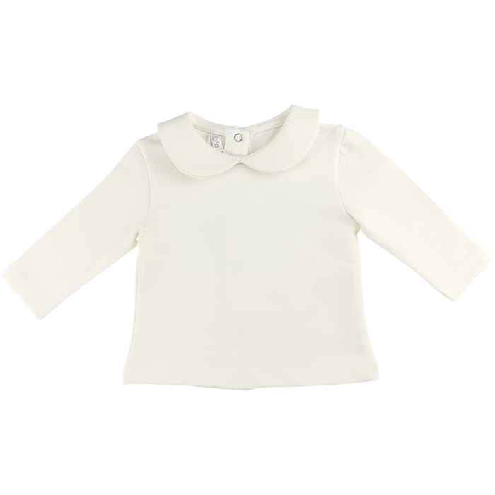 CAMICINO COLLETTO TONDO JERSONE LATTE