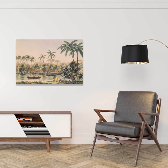 Tableau célèbre tahiti matavae au 19eme siècle  Toile imprimée