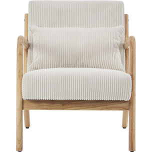 Fauteuil en bois et velours côtelé - LANNA