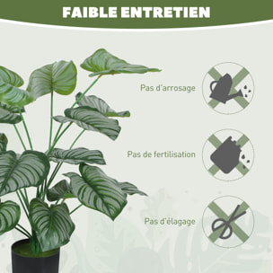 Lot de 2 plantes artificielles H.65cm 18 feuilles par plante pots inclus
